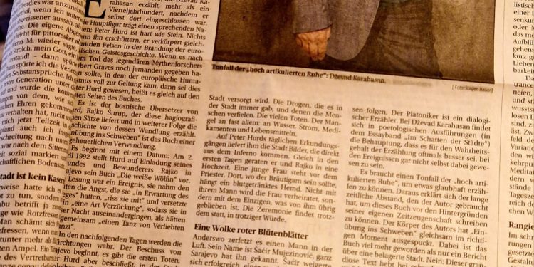 Austrijski mediji, novi roman  Dževada Karahasana o opsadi Sarajeva proglasio remek-djelom evropske književnosti